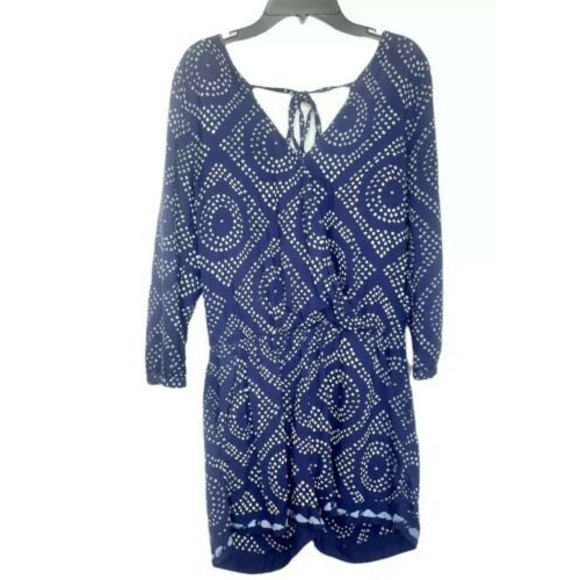 Sanctuary Romper Size XS Blue White Printed Polka Dot Short Womens Boho Colorful - Picture 5 of 12
